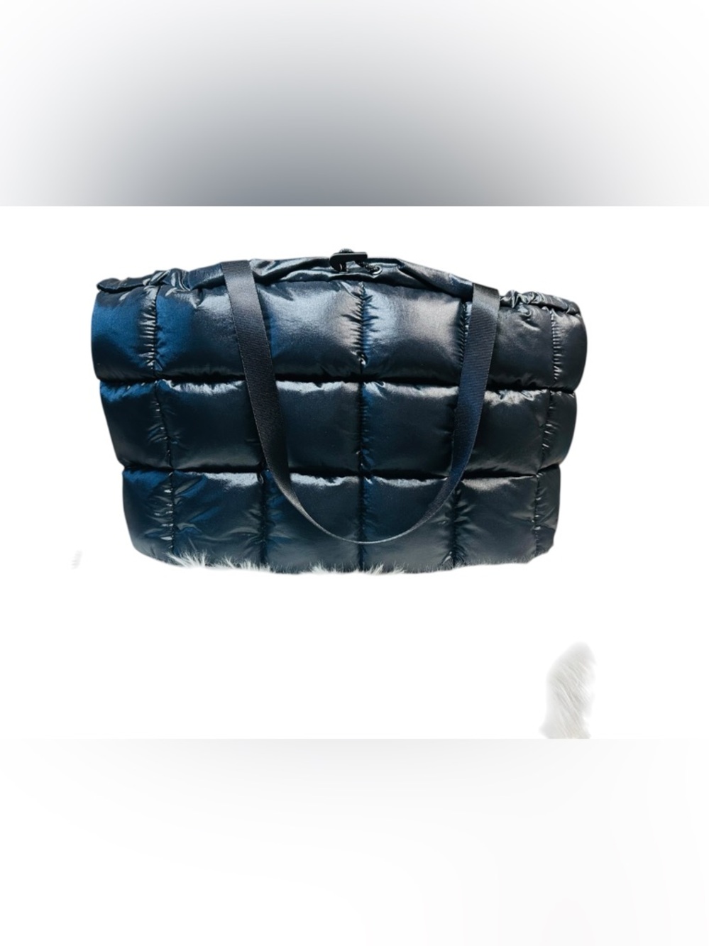 Nike Black Quilted Puffer Tote with Dual Straps